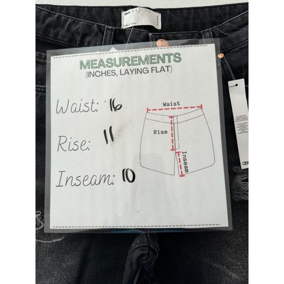 Asos Design NWT Sz 32 Black Distressed Frayed Men's Jean Short - Picture 2 of 8